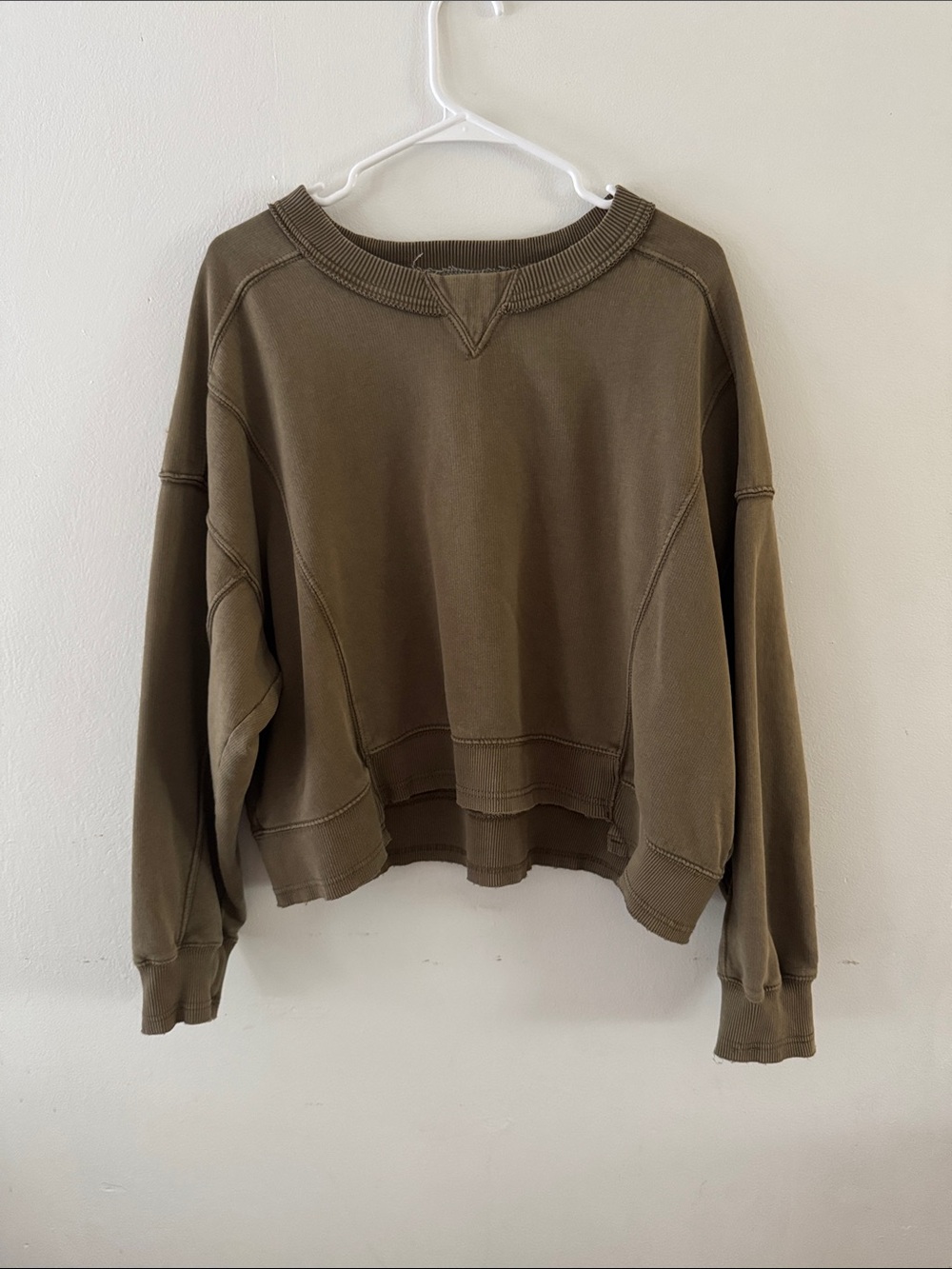 Free People FP Movement Olive Green Intercept Pullover Sz M
